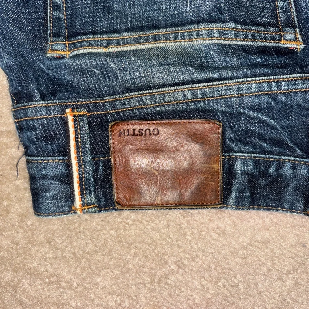 GUSTIN #75 Okayama Straight Jeans Mens Size 38 x 36 Japanese Selvedge Button Fly - Picture 11 of 13